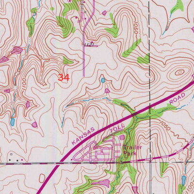 United States Geological Survey Wakarusa, KS (1955, 24000-Scale) digital map
