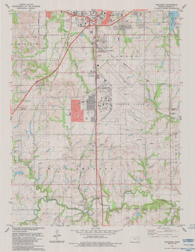 United States Geological Survey Wakarusa, KS (1983, 24000-Scale) digital map
