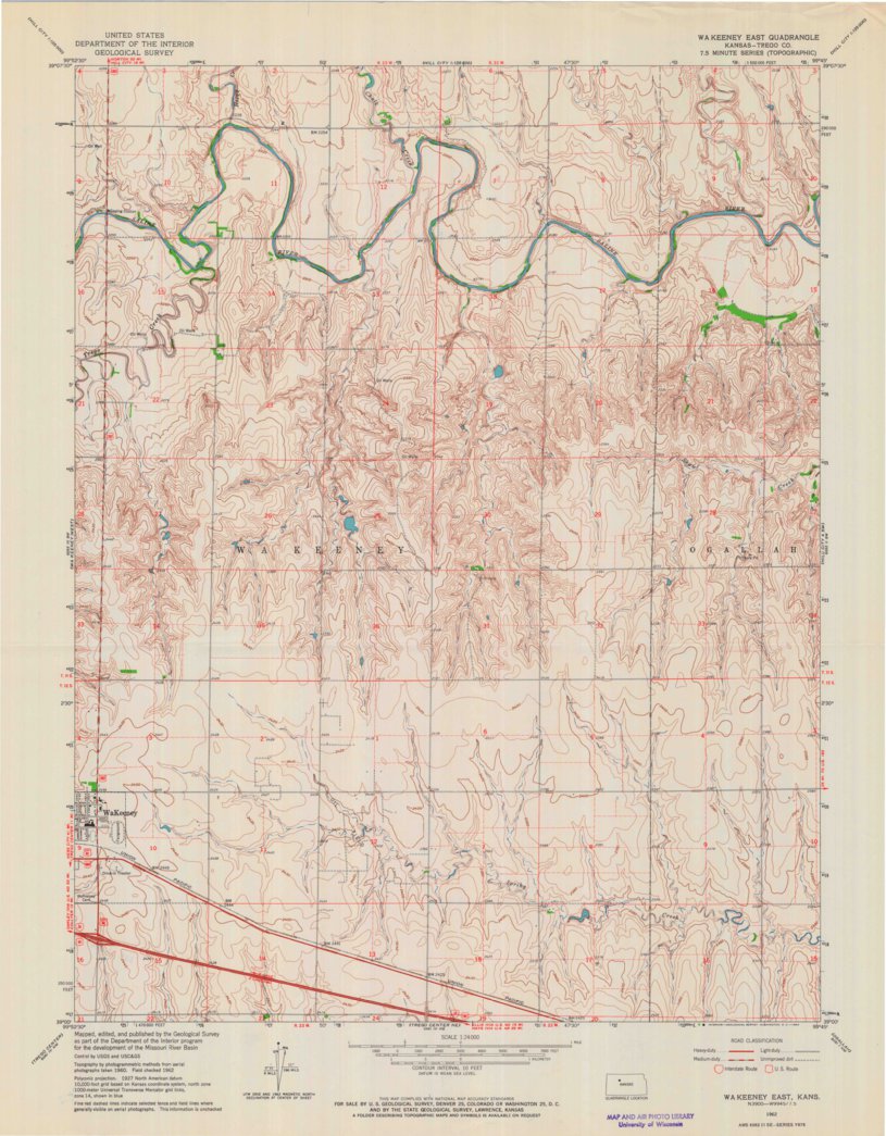 Wakeeney East, KS (1962, 24000Scale) Map by United States Geological