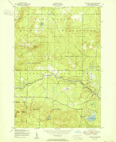 United States Geological Survey Wakeley Lake, MI (1951, 24000-Scale) digital map