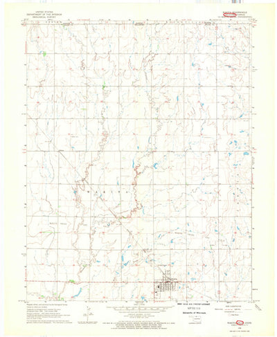 United States Geological Survey Wakita, OK-KS (1968, 24000-Scale) digital map