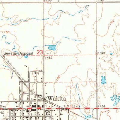 United States Geological Survey Wakita, OK-KS (1968, 24000-Scale) digital map