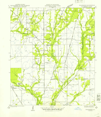 United States Geological Survey Waldheim, LA (1942, 31680-Scale) digital map