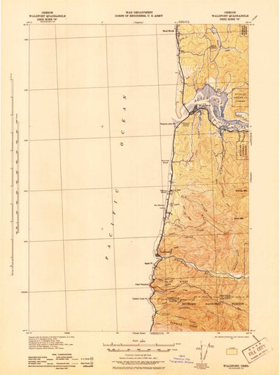 United States Geological Survey Waldport, OR (1942, 62500-Scale) digital map