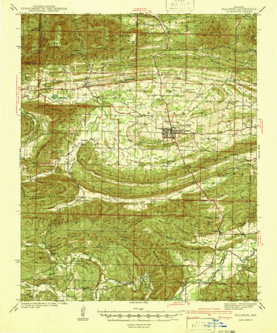 United States Geological Survey Waldron, AR (1941, 62500-Scale) digital map