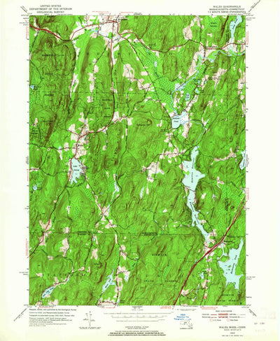 United States Geological Survey Wales, MA-CT (1952, 24000-Scale) digital map
