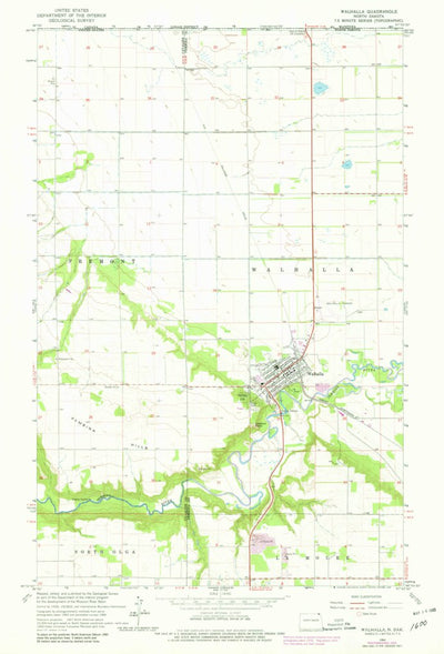 United States Geological Survey Walhalla, ND (1964, 24000-Scale) digital map