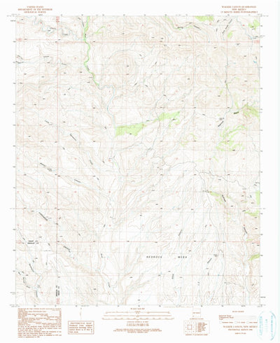United States Geological Survey Walker Canyon, NM (1990, 24000-Scale) digital map