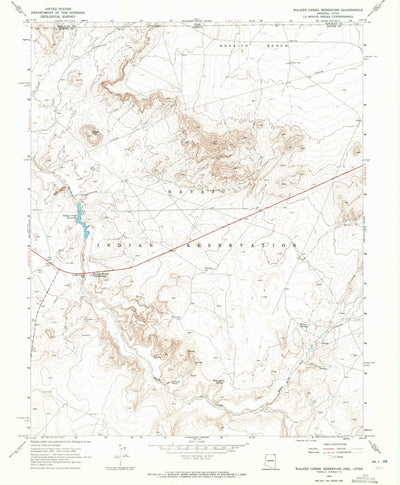 United States Geological Survey Walker Creek Reservoir, AZ-UT (1968, 24000-Scale) digital map