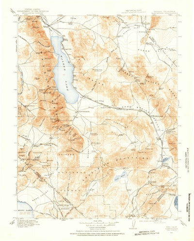 United States Geological Survey Walker Lake E, NV-CA (1909, 250000-Scale) digital map