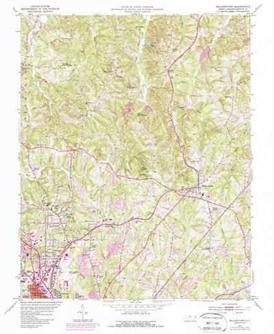 United States Geological Survey Walkertown, NC (1951, 24000-Scale) digital map