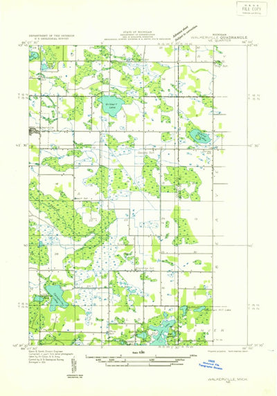 United States Geological Survey Walkerville East, MI (1931, 31680-Scale) digital map