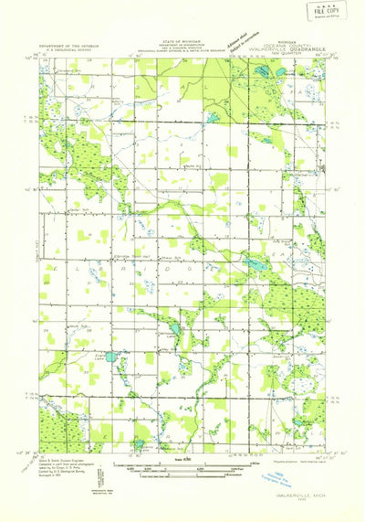 United States Geological Survey Walkerville West, MI (1931, 31680-Scale) digital map