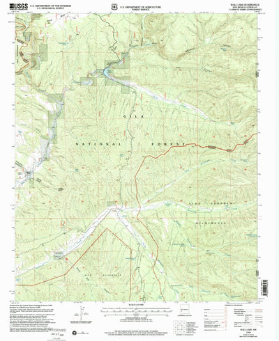 United States Geological Survey Wall Lake, NM (1999, 24000-Scale) digital map