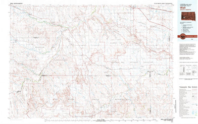 United States Geological Survey Wall, SD (1981, 100000-Scale) digital map