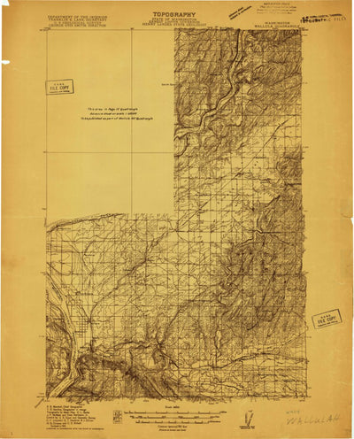 United States Geological Survey Wall Ula, WA-OR (1915, 96000-Scale) digital map