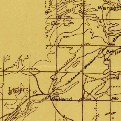 United States Geological Survey Wall Ula, WA-OR (1915, 96000-Scale) digital map