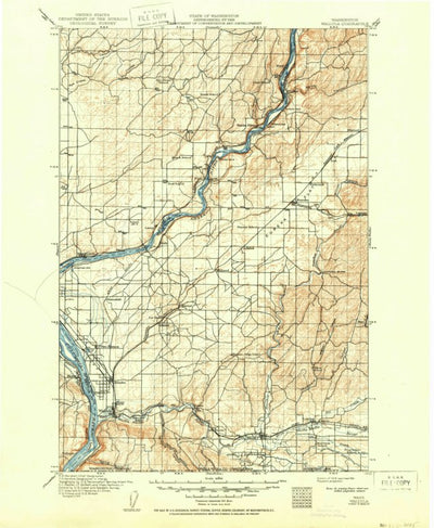 United States Geological Survey Wall Ula, WA-OR (1918, 125000-Scale) digital map