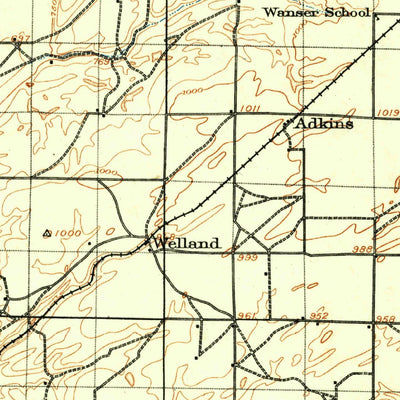 United States Geological Survey Wall Ula, WA-OR (1918, 125000-Scale) digital map