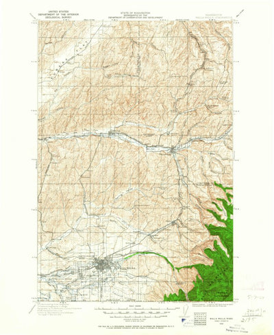 United States Geological Survey Walla Walla, WA-OR (1919, 125000-Scale) digital map