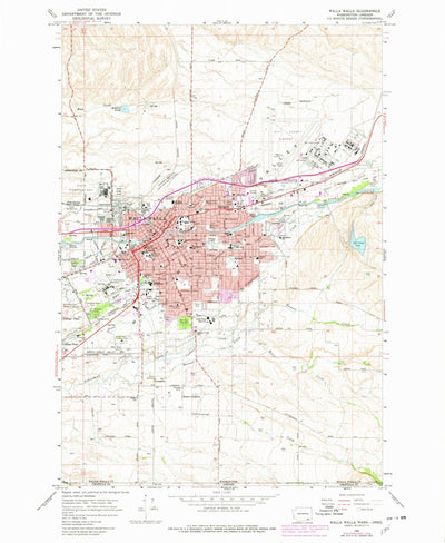 United States Geological Survey Walla Walla, WA-OR (1966, 24000-Scale) digital map