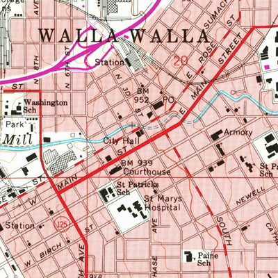 United States Geological Survey Walla Walla, WA-OR (1966, 24000-Scale) digital map