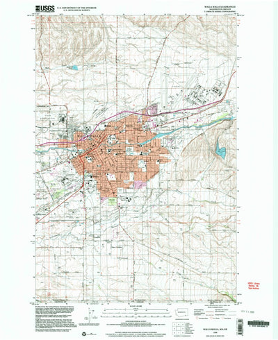 United States Geological Survey Walla Walla, WA-OR (1998, 24000-Scale) digital map