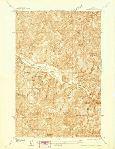 United States Geological Survey Wallace And Vicinity, ID (1937, 24000-Scale) digital map