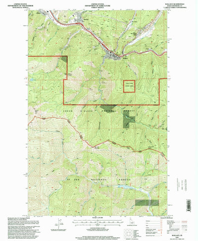 United States Geological Survey Wallace, ID (1995, 24000-Scale) digital map