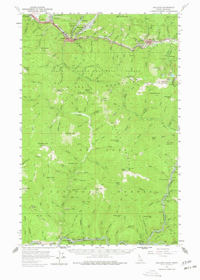 United States Geological Survey Wallace, ID-MT (1957, 62500-Scale) digital map