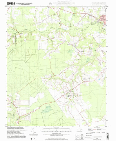 United States Geological Survey Wallace West, NC (1997, 24000-Scale) digital map
