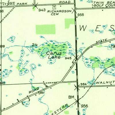 United States Geological Survey Walled Lake, MI (1936, 31680-Scale) digital map
