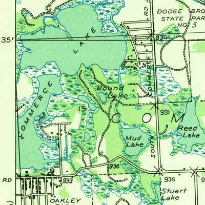 United States Geological Survey Walled Lake, MI (1936, 31680-Scale) digital map