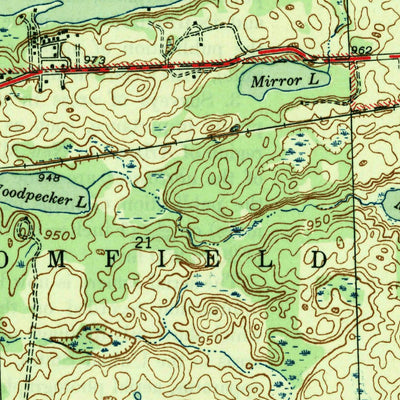 United States Geological Survey Walled Lake, MI (1945, 24000-Scale) digital map