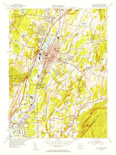 United States Geological Survey Wallingford, CT (1954, 31680-Scale) digital map