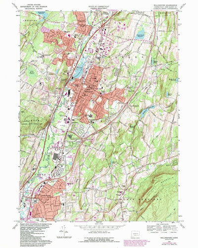United States Geological Survey Wallingford, CT (1967, 24000-Scale) digital map