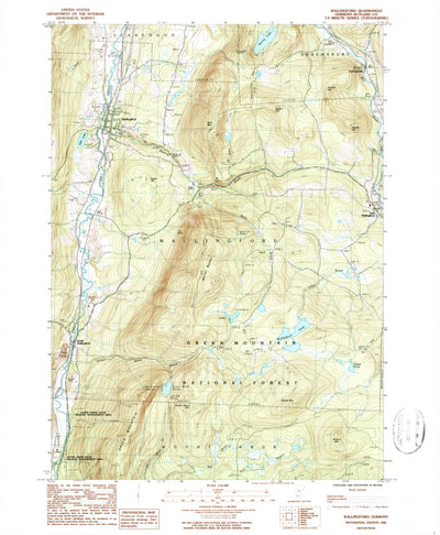 United States Geological Survey Wallingford, VT (1986, 24000-Scale) digital map