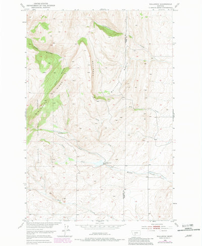 United States Geological Survey Wallrock, MT (1951, 24000-Scale) digital map