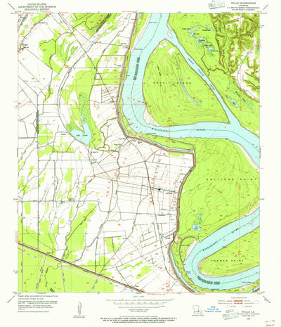 United States Geological Survey Walls, LA (1954, 24000-Scale) digital map