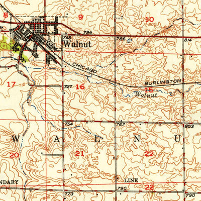United States Geological Survey Walnut, IL (1949, 62500-Scale) digital map