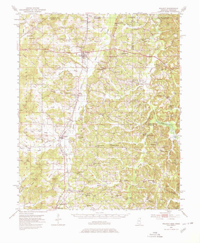 United States Geological Survey Walnut, MS-TN (1951, 62500-Scale) digital map