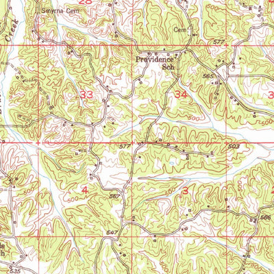 United States Geological Survey Walnut, MS-TN (1951, 62500-Scale) digital map