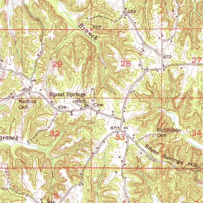 United States Geological Survey Walnut, MS-TN (1951, 62500-Scale) digital map