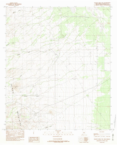 United States Geological Survey Walnut Wells NE, NM (1982, 24000-Scale) digital map