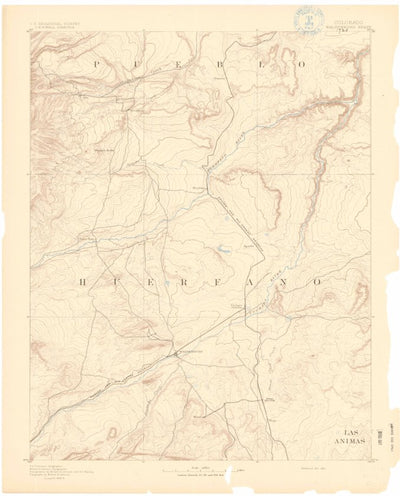 United States Geological Survey Walsenburg, CO (1891, 125000-Scale) digital map