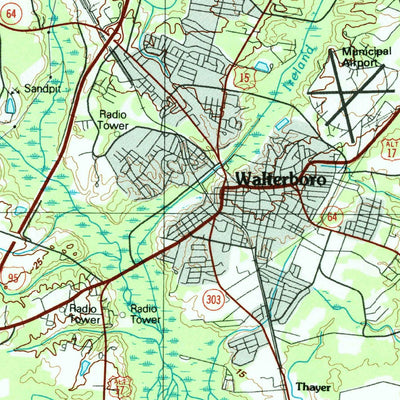 United States Geological Survey Walterboro, SC (1990, 100000-Scale) digital map