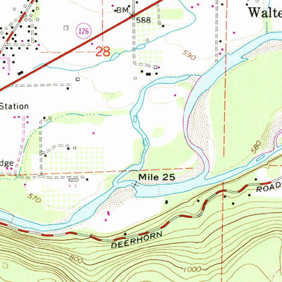 United States Geological Survey Walterville, OR (1967, 24000-Scale) digital map