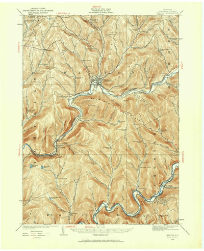 United States Geological Survey Walton, NY (1923, 62500-Scale) digital map