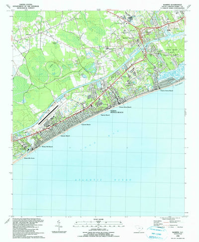 United States Geological Survey Wampee, SC (1990, 24000-Scale) digital map