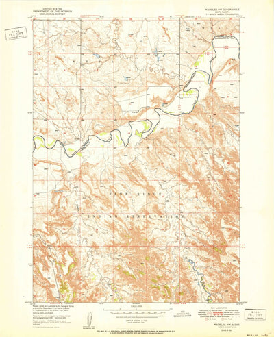 United States Geological Survey Wanblee NW, SD (1951, 24000-Scale) digital map